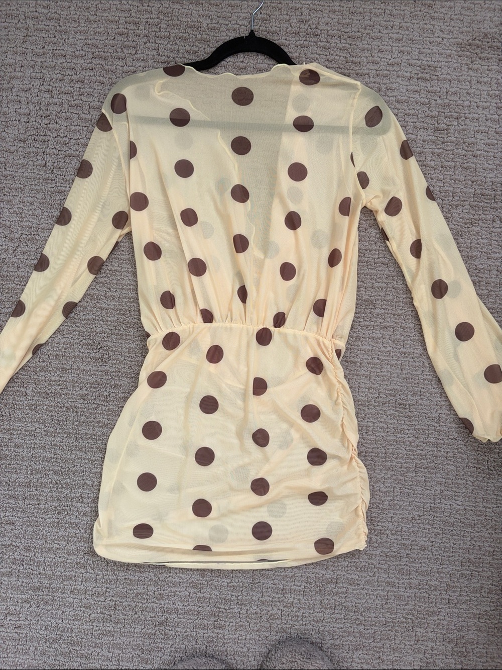 Sheer Polka Dot Long Sleeve coverup